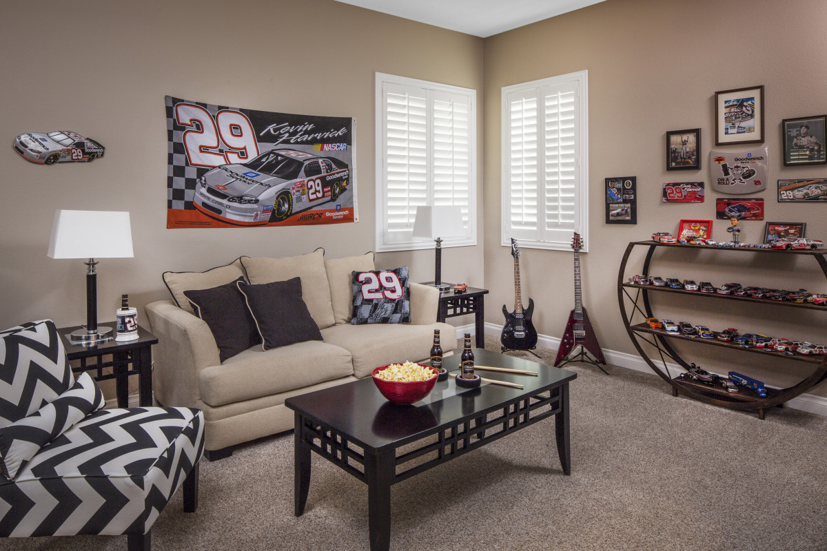 Fort Myers man cave with shutters